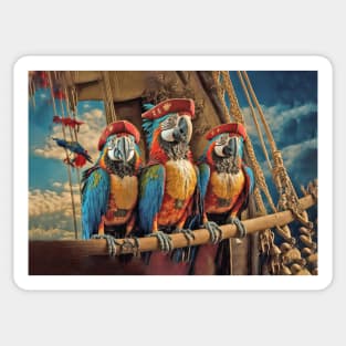 Macaw Pirate Parrots Sticker